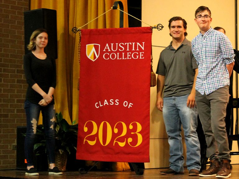 Grant Gilbert and Jacob Meloni at Opening Convocation