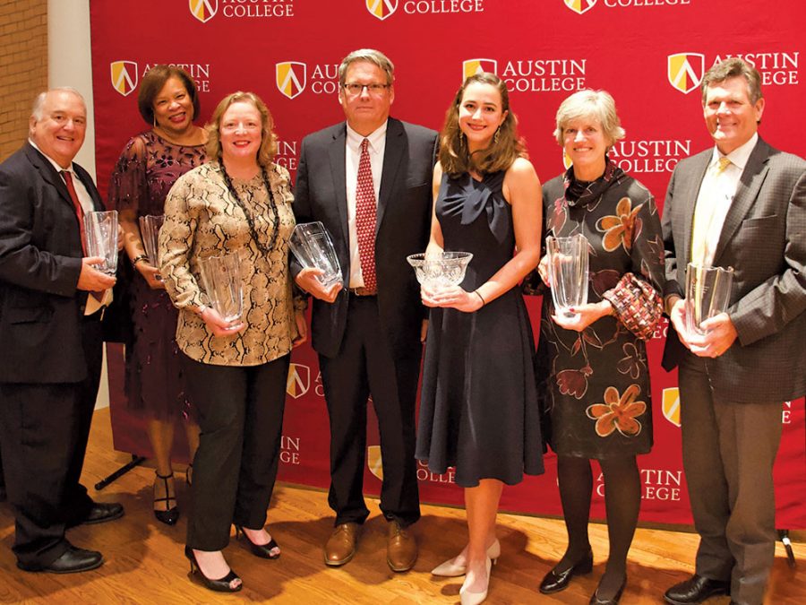 The honorees, pictured left to right, are Tom Hall, Melissa Thompson, Jenny King, Thomas Newsom, Hannah Alexander, Denise Fate, and Roger Luttrell