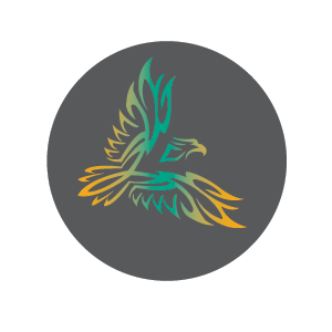 Posey Leadership Award graphic of a bird with blue and gold gradient color
